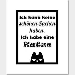 fun cat quotes in german Posters and Art